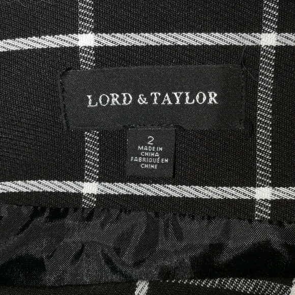 Lord and Taylor Pencil Skirt - Black White Checkered - SZ 2 - Picture 6 of 9